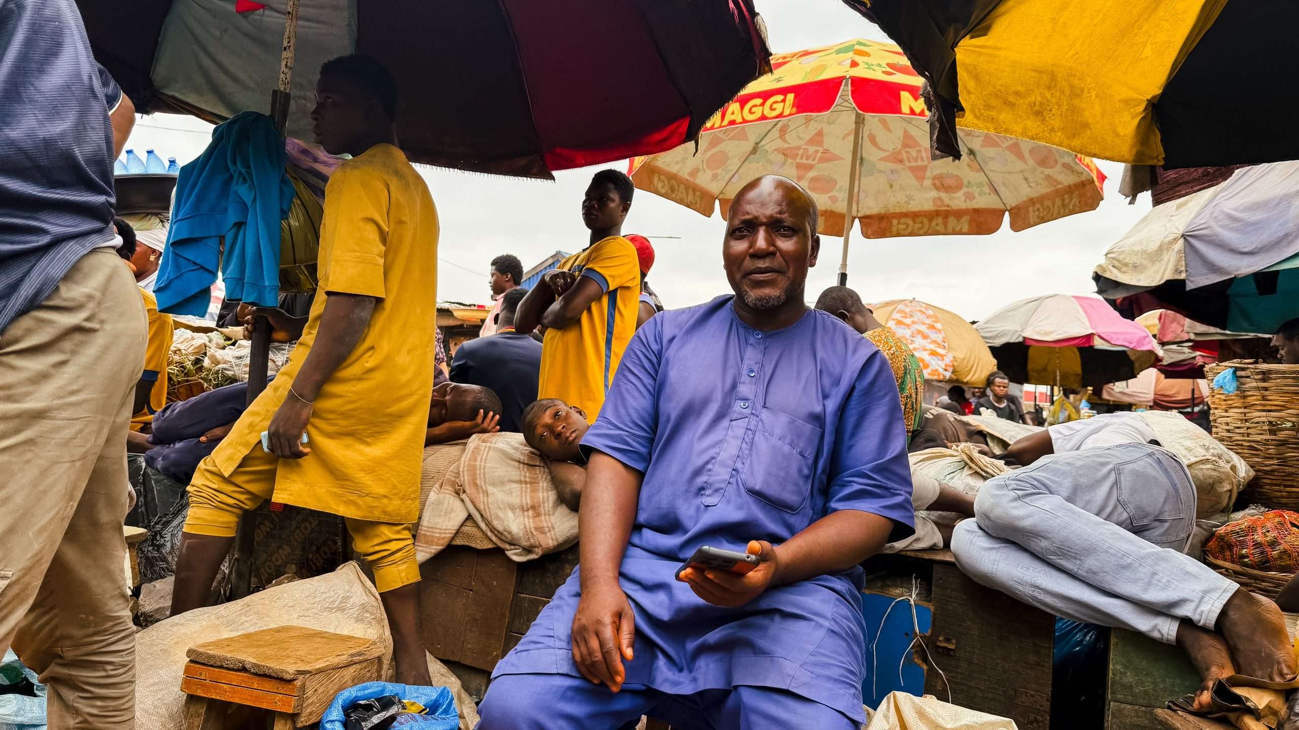 Trader at an African market